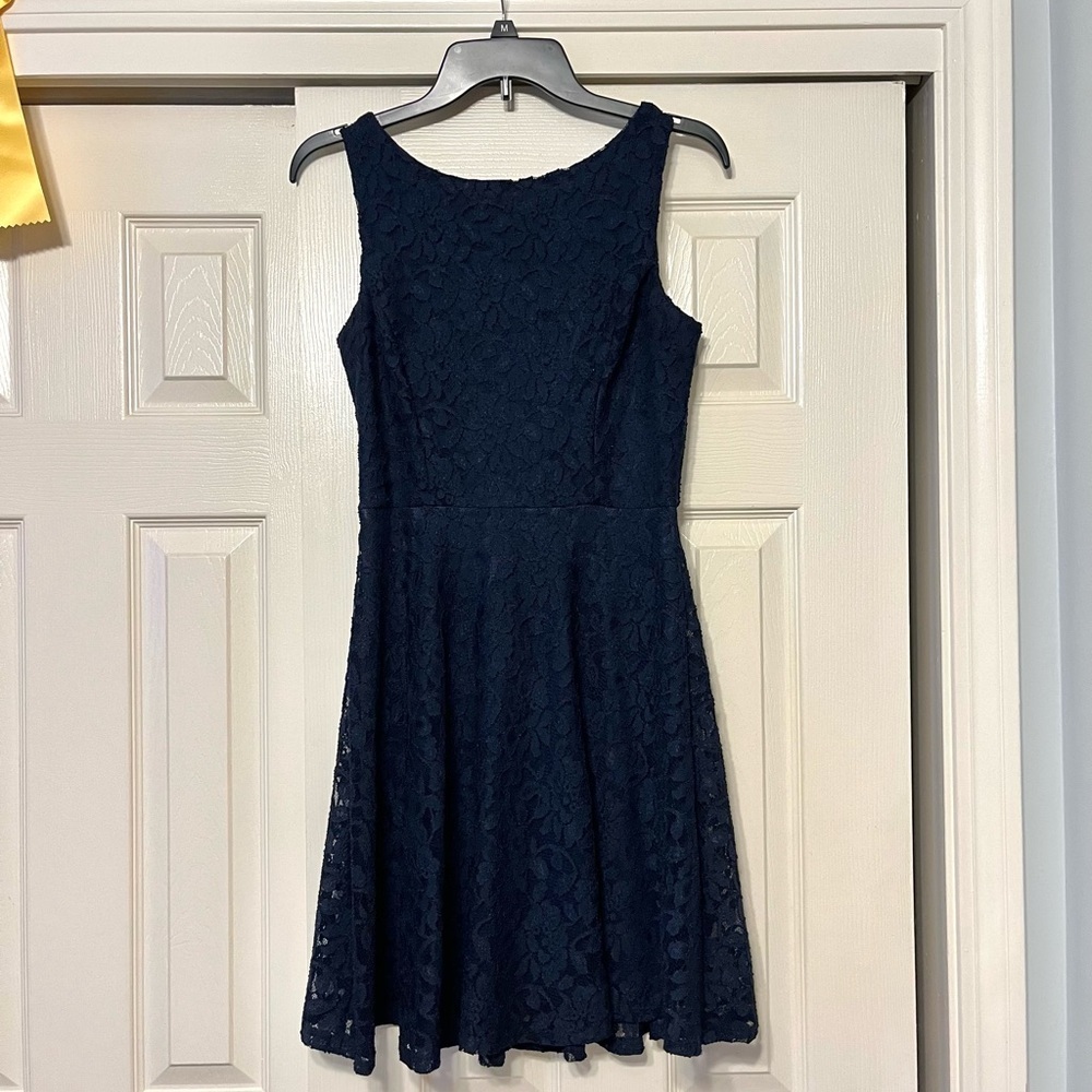 Navy Speechless lace mini dress